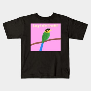 Long-tailed broadbill Kids T-Shirt